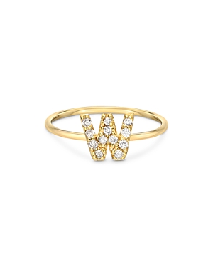 Shop Zoe Lev 14k Yellow Gold Initial Diamond Ring In W/gold