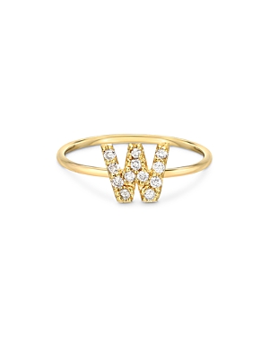 Zoe Lev Diamond Initial 14k Yellow Gold Ring In W/gold