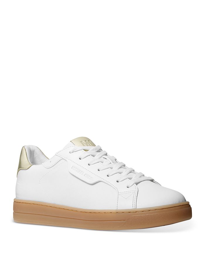 Michael Michael Kors Women's Keating Lace Up Sneakers In White/gold