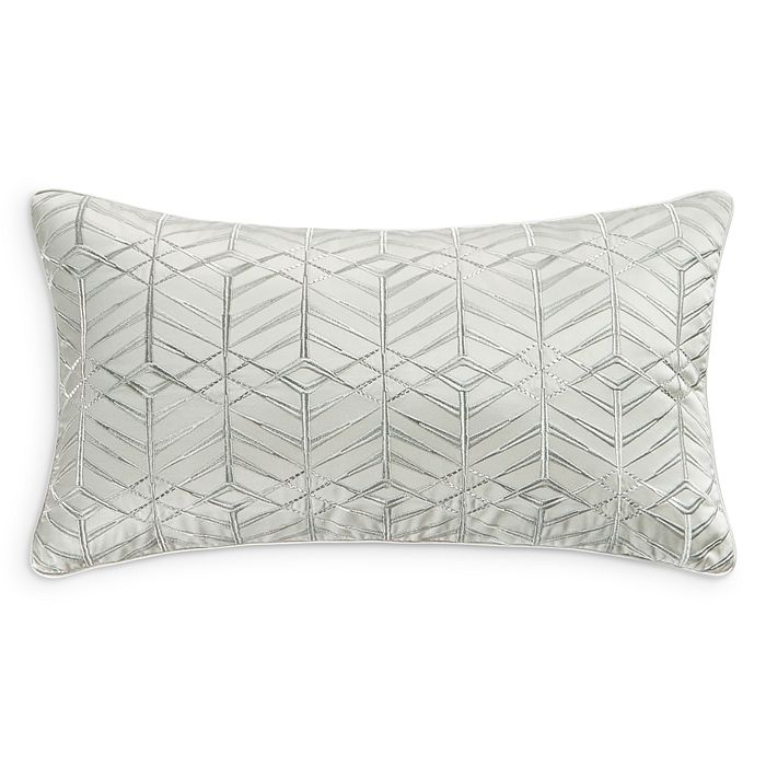 HUDSON PARK COLLECTION FACETS EMBROIDERED AND BEADED DECORATIVE PILLOW, 22 X 12 - 100% EXCLUSIVE