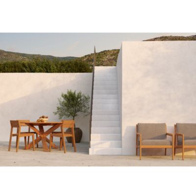 Teak Circle Outdoor Dining Table, Large - 64&amp;quot;