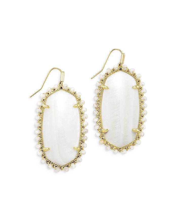 Kendra Scott Beaded Danielle Statement Earrings In White/gold