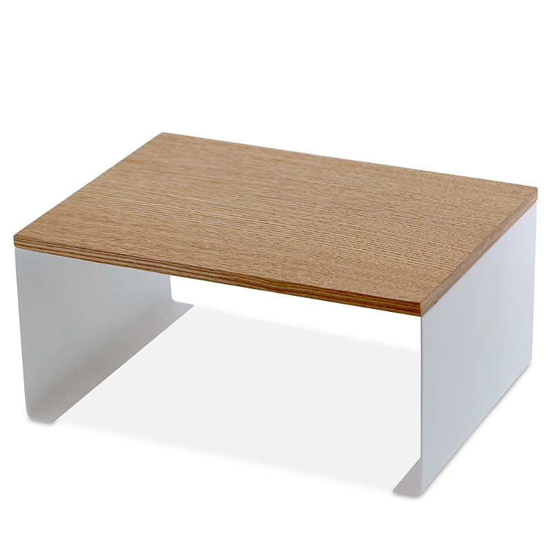 Yamazaki Tosca Wood Top Stackable Kitchen Rack In White