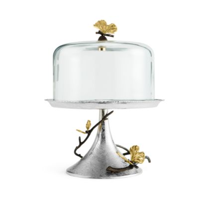 Butterfly Ginkgo Pastry Dish with Dome 