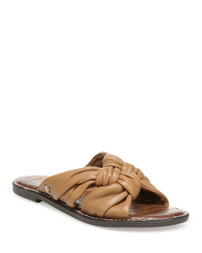Sam Edelman Women's Garson Woven Double Strap Leather Slide Sandals ...