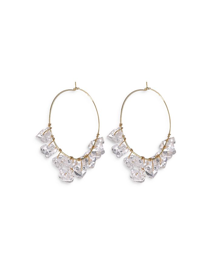 Luv Aj Rock Candy Wire Hoop Earrings In White/gold