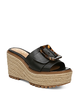 SAM EDELMAN WOMEN'S LIVI BUCKLE PLATFORM WEDGE ESPADRILLE SANDALS,H5860L1