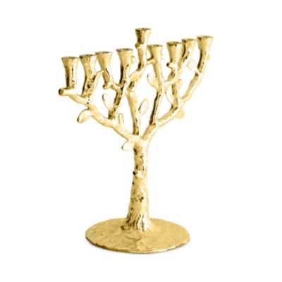 Tree of Life Menorah Gold