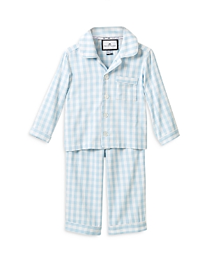 Petite Plume Unisex Classic Pajama Set - Baby, Little Kid, Big Kid In Light Blue Gingham