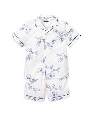 Petite Plume Unisex Bateau Gingham Sleep Shorts Set - Baby, Little Kid, Big Kid In White/blue