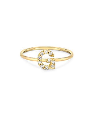 Zoe Lev Diamond Initial 14k Yellow Gold Ring In G/gold