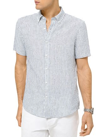 Michael Kors Linen Seersucker Slim Fit Shirt | Bloomingdale's
