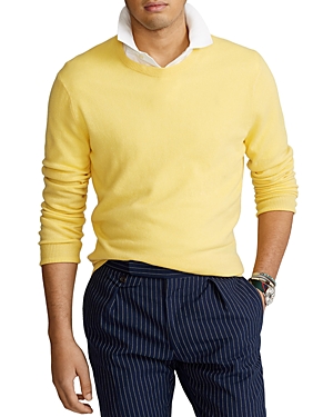 Polo Ralph Lauren Washable Cashmere Sweater In Pale Yellow