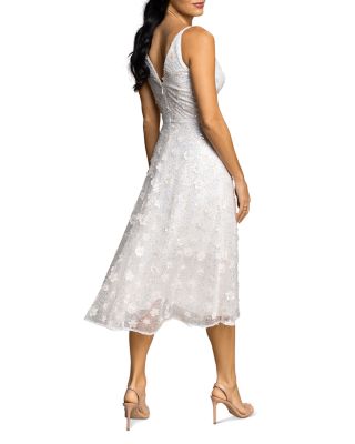 Dress the Population Elisa Beaded Floral Appliqu Midi Dress |  Bloomingdale's Women