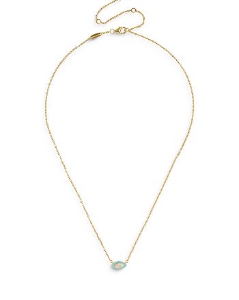 BAUBLEBAR - Basirah Cubic Zirconia Evil Eye Charm Collar Necklace in 18K Gold Plated Sterling Silver, 16"-19"