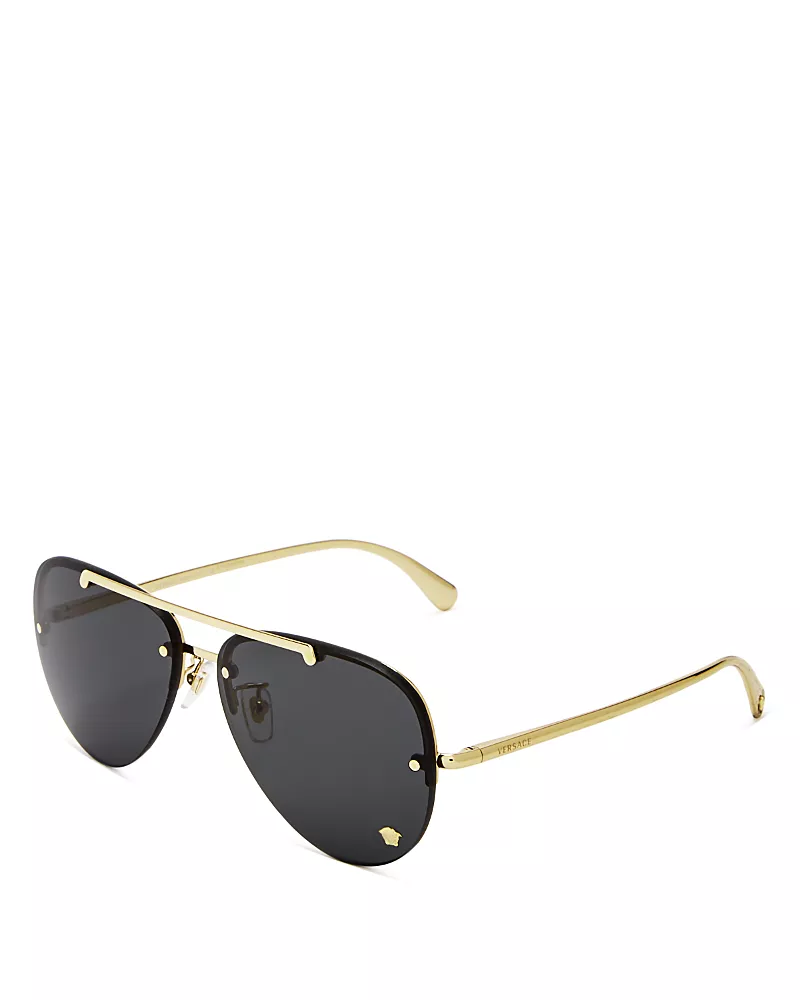 Versace Brow Bar Aviator Sunglasses, 60mm