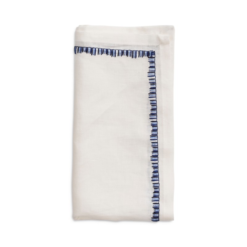 Kim Seybert Filament Napkin in White/Navy