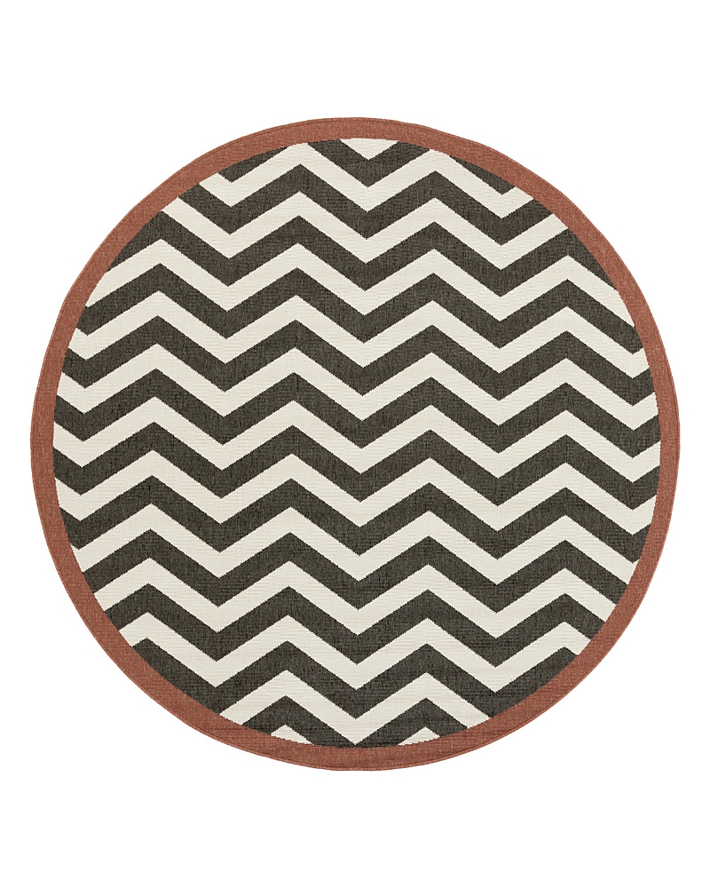 Surya Closeout! Livabliss Alfresco Alf-9646 Black 5'3" Round Area Rug, Indoor/outdoor In Black