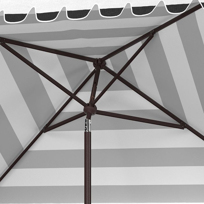 Shop Safavieh Vienna 7.5 Ft Crank Square Umbrella In Gray/white