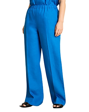 MARINA RINALDI REGOLARE LINEN STRAIGHT TROUSERS,213224104000550