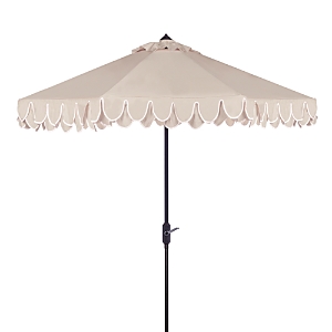 Safavieh Elegant Valance 9 Ft Umbrella In Navy/white/silver Pole