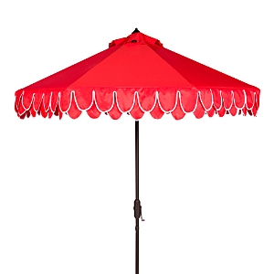 Safavieh Elegant Valance 9 Ft Umbrella In Red/white