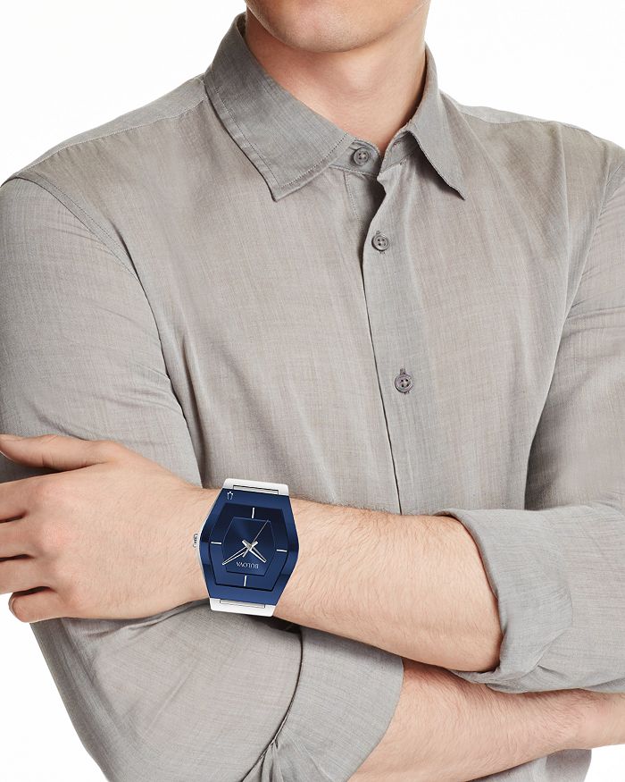 Shop Bulova Futuro Watch, 40mm In Blue