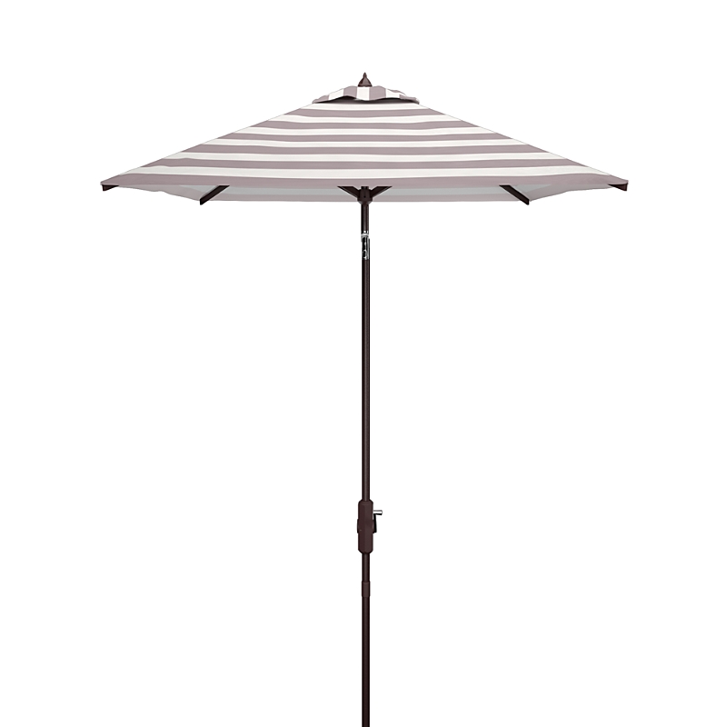 Safavieh Iris 7.5 Ft Square Umbrella In Gray/white