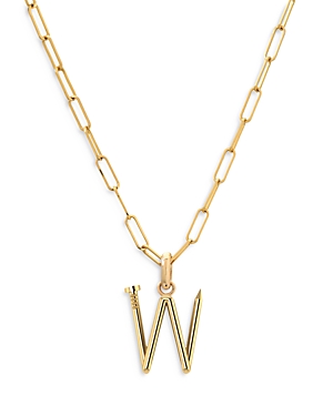 Zoe Lev 14k Yellow Gold Large Nail Initial Necklace, 18 In W/gold