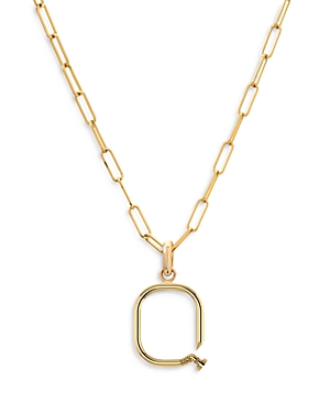 Zoe Lev 14k Yellow Gold Large Nail Initial Necklace, 18 In Q/gold