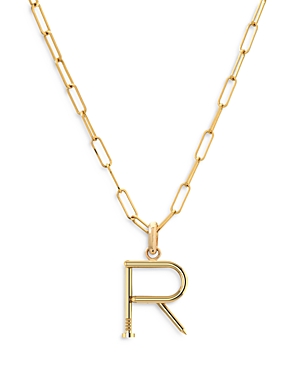 Zoe Lev 14k Yellow Gold Large Nail Initial Necklace, 18 In R/gold