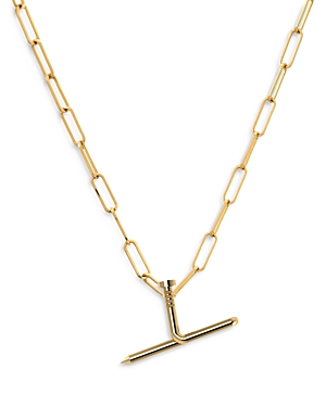 Zoe Lev 14k Yellow Gold Large Nail Initial Necklace, 18 In Y/gold
