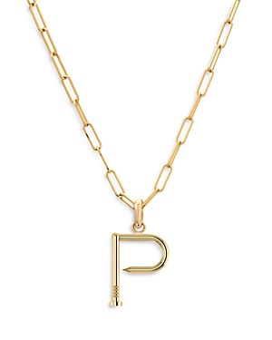 Zoe Lev 14k Yellow Gold Large Nail Initial Necklace, 18 In P/gold