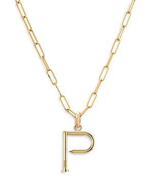Zoe Lev 14k Yellow Gold Large Nail Initial Necklace, 18 In P/gold