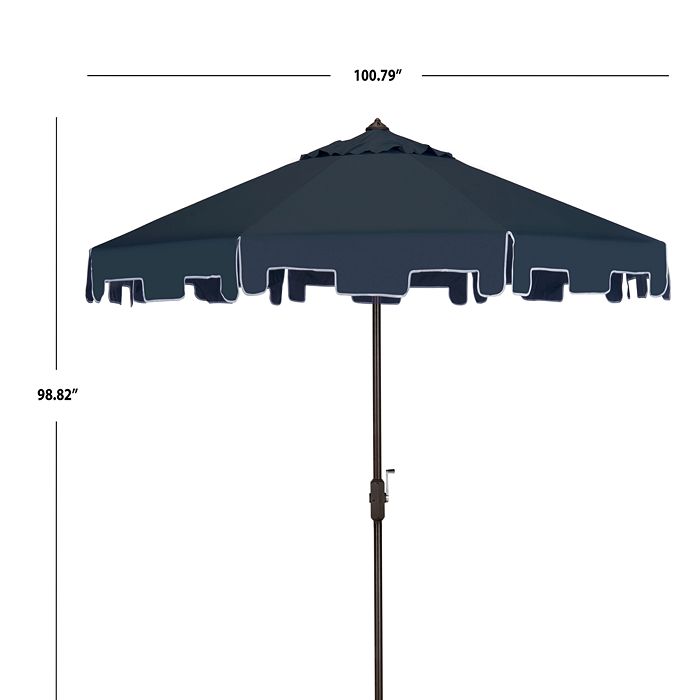 Shop Safavieh Zimmerman 9 Ft Crank Market Umbrella In Navy