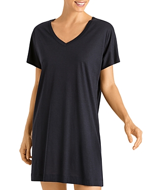 Hanro Laura Oversized Sleep Tee In Midnight