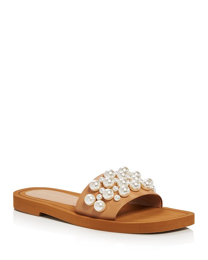 Stuart Weitzman Women's Goldie Embellished Slide Sandals | Bloomingdale's