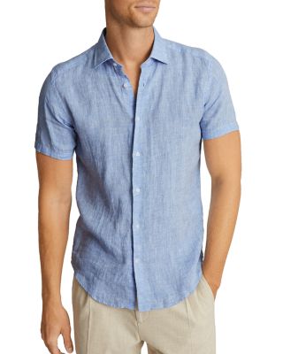 REISS Holiday Short Sleeve Linen Shirt 