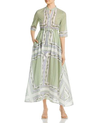 tory burch printed cotton shirt dress