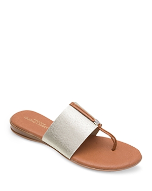 Shop Andre Assous Women's Nice Thong Sandals In Platino