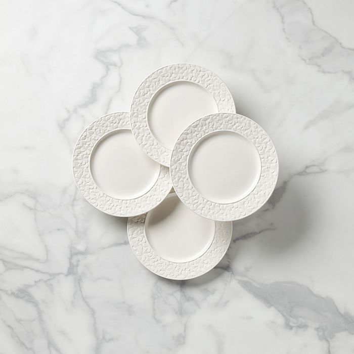 Shop Kate Spade New York Blossom Lane Accent Plates, Set Of 4 In White