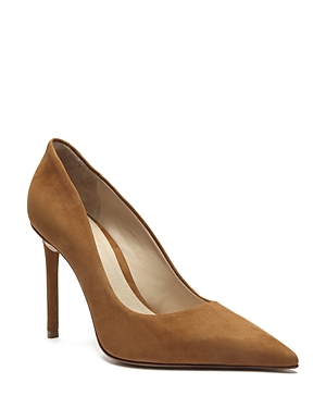 Shop Schutz Women's Lou Pointed High Heel Pumps In Wood Suede