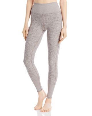 Alo Yoga High-rise Heathered Lounge Leggings In Gravel Heather