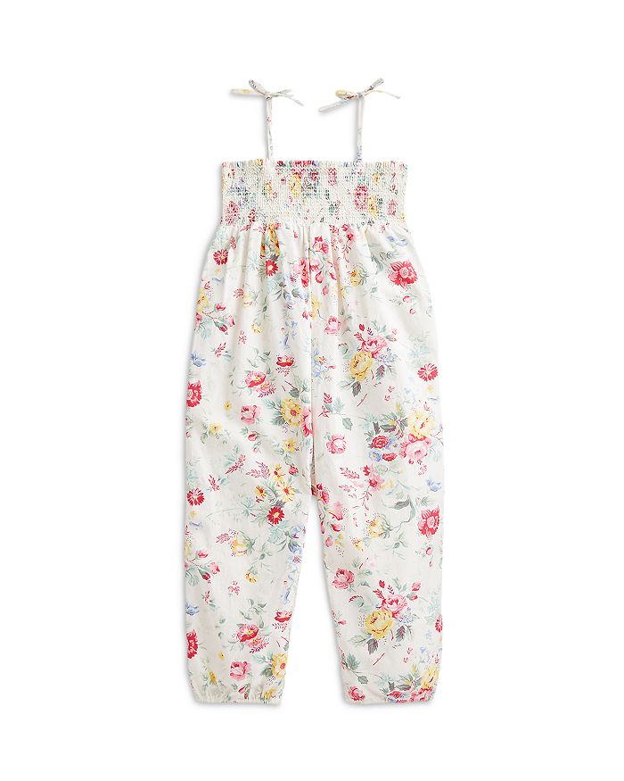 Ralph Lauren Girls Cotton Smocked Jumpsuit Baby Bloomingdale s