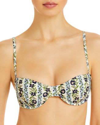 Tory Burch★UNDERWIRE SWIMSUIT Printed Underwire One-Piece Swimsuit, Pale Blue Pisces Dream