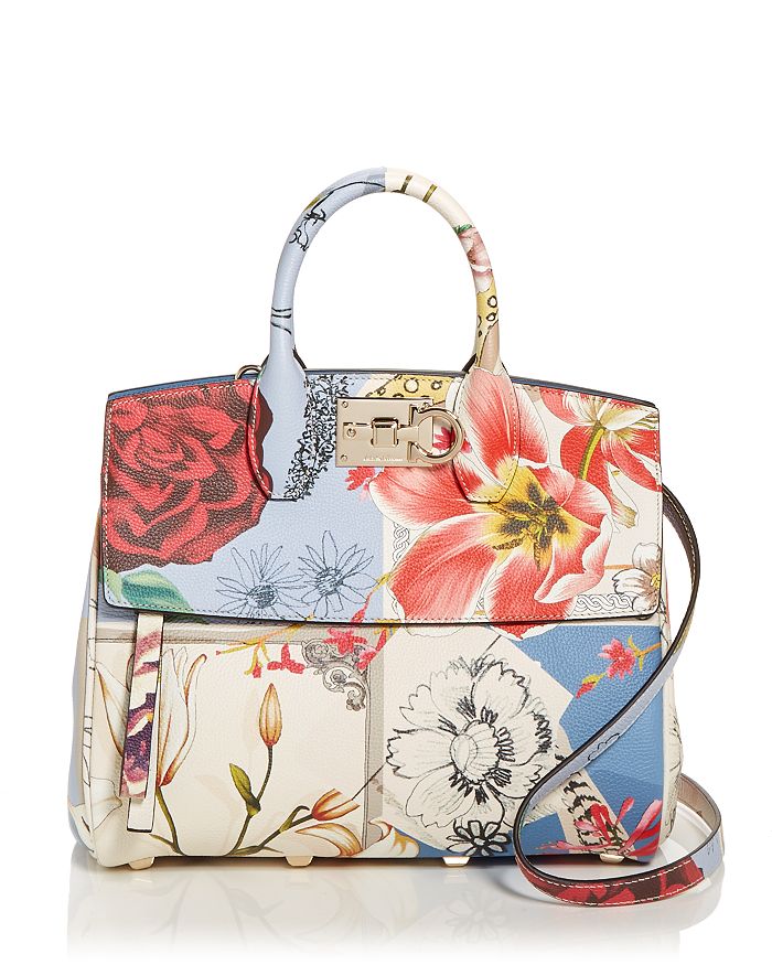 Salvatore Ferragamo Studio Bag Floral Leather Satchel | Bloomingdale's