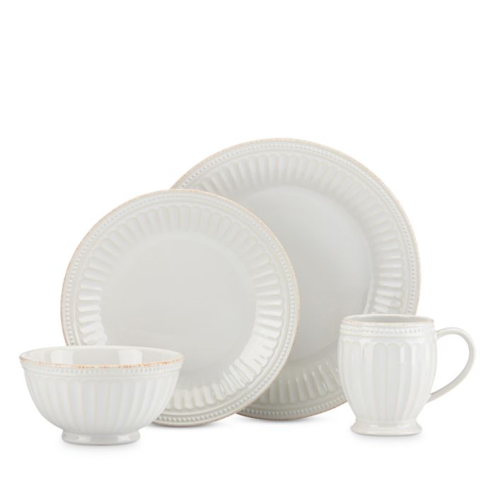 French Perle Groove 4 Piece Place Setting