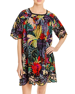 JOHNNY WAS SHANI PRINTED SILK MINI DRESS,L38321-3