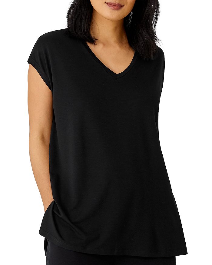 Eileen Fisher Tops V NECK LONG BOXY TOP