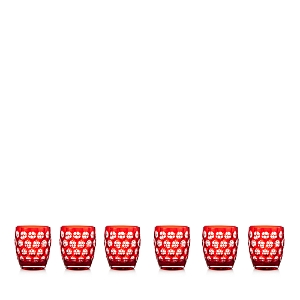 Mario Luca Giusti Acrylic Lente Acrylic Tumbler, Set Of 6 In Red
